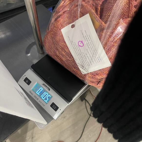 Ruby Rd. Rd women's medium knit cardigan sweater orange loose weave fringe - Picture 14 of 14